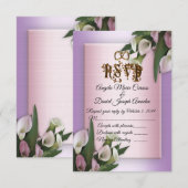 Fleurs de lys calla pour invitation de mariage RSV (Devant / Derrière)