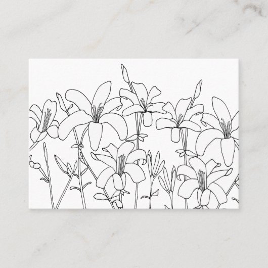 Fleurs de lys coloriant carte de visite (Devant)