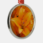 Fleurs de lys orange design ornement de Noël (Droite)
