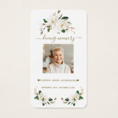 Fleurs de Magnolia Blanches Photo Prière funéraire (Devant)