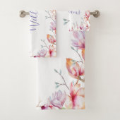 fleurs de magnolia rose blanc nom script (En situation)