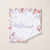 fleurs de magnolia rose blanc nom script (Gant de toilette)