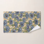 Fleurs de maïs bleues, fleurs sauvages sur le jaun (Serviette à main)