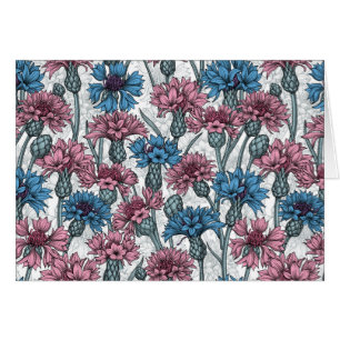 Fleurs de maïs roses et bleues, fleurs sauvages su
