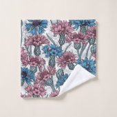 Fleurs de maïs roses et bleues, fleurs sauvages su (Gant de toilette)