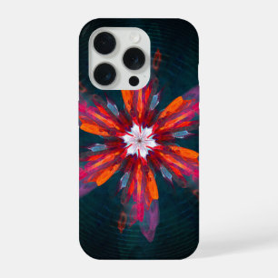Fleurs de mandala floral orange rouge bleu abstrai