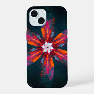 Fleurs de mandala floral orange rouge bleu abstrai