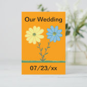 Fleurs de marbre Jaune & Bleu Faisy Invitations (Debout devant)