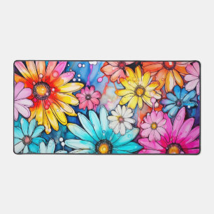 Fleurs de marguerite abstraites colorées rétro