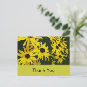 Fleurs de marguerite jaune carte de remerciements. (Debout devant)