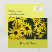 Fleurs de marguerite jaune carte de remerciements. (Devant / Derrière)