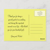 Fleurs de marguerite jaune carte de remerciements. (Dos)