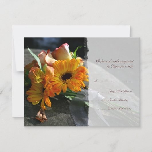 Fleurs de marguerite jaune Mariage RSVP (Devant)