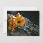 Fleurs de marguerite jaune Mariage RSVP (Dos)