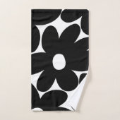 Fleurs de marguerite rétro en noir et blanc #1 #fl (Serviette à main)