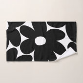 Fleurs de marguerite rétro en noir et blanc #1 #fl (Serviette à main)