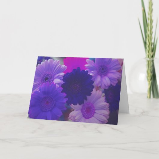 Fleurs de marguerite violette Note photo ou carte (Devant)