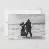 Fleurs de mariage bleu carte RSVP (Dos)