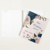 fleurs de mariage bleu marine rose (Devant avec enveloppe)