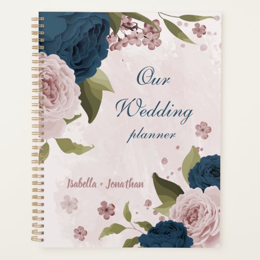 fleurs de mariage bleu marine rose (Devant)