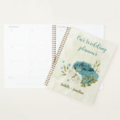 fleurs de mariage en blanc et bleu avec verdure (Devant avec enveloppe)