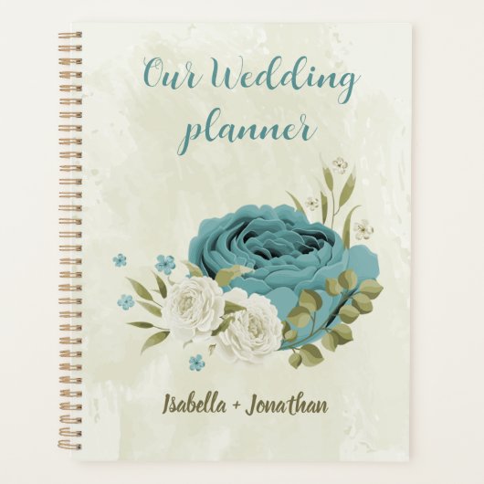 fleurs de mariage en blanc et bleu avec verdure (Devant)