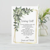 Fleurs de Mariage Feuillage de verdure Carte de vo (Debout devant)