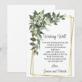 Fleurs de mariage Feuillage verdure Carte de voeu  (Devant / Derrière)