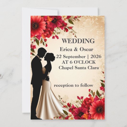✨ Fleurs de Mariage Invitation pour Événement de M (Devant)