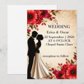 ✨ Fleurs de Mariage Invitation pour Événement de M (Devant / Derrière)
