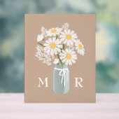 Fleurs de mariage Jar Monogramme Initial Beige (Neutre)