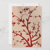 Fleurs de mariage rouge floral Invitations (Dos)