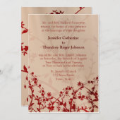 Fleurs de mariage rouge floral Invitations (Devant / Derrière)