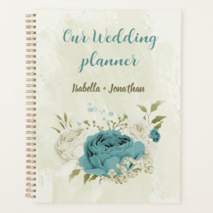 fleurs de mariage verdure blanc bleu