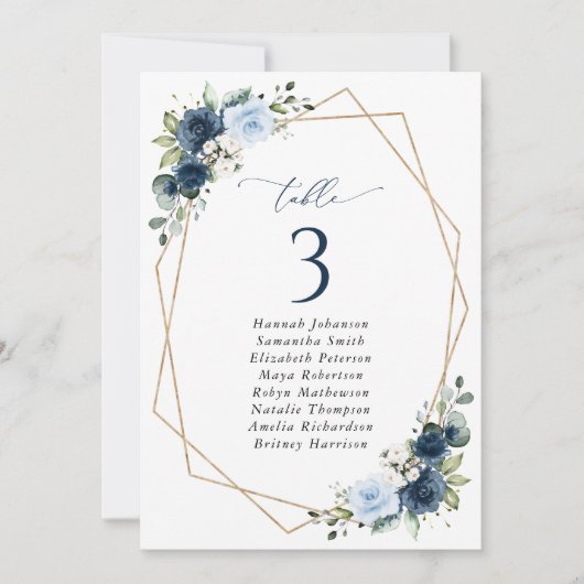 Fleurs de marine, Fleurs bleues, Cartes de tableau (Devant)