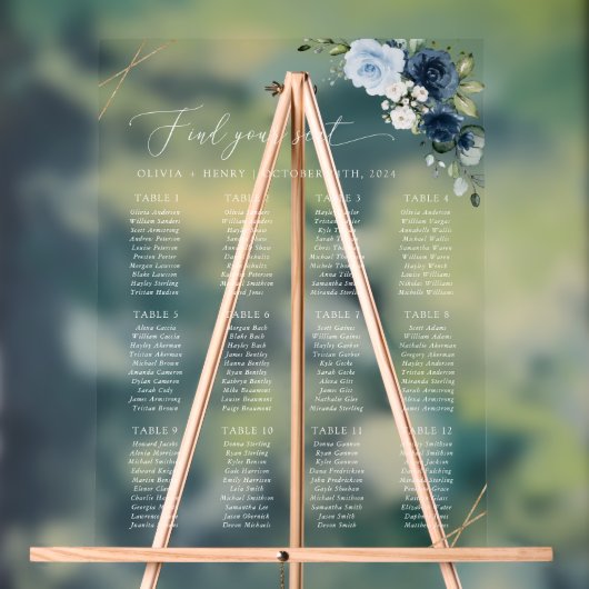 Fleurs de marine, Fleurs bleues, Plan de table de (Neutre)