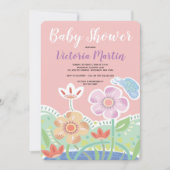 Fleurs de marionnettes Invitations de douches pour (Devant)