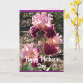 Fleurs de marron Floral Iris Irises Carte de fête  (Fleur jaune)