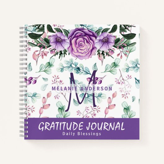 Fleurs de Menthe Violette Journal de Gratitude et (Devant)