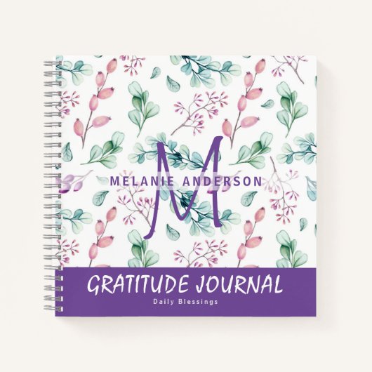 Fleurs de Menthe Violette Journal de Gratitude et (Devant)