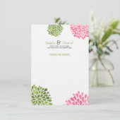 Fleurs de menu de carte et de mariage d'endroit de (Debout devant)