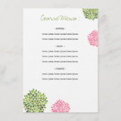 Fleurs de menu de carte et de mariage d'endroit de (Dos)