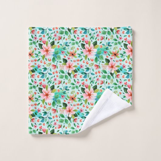 Fleurs de mer colorées motif (Gant de toilette)