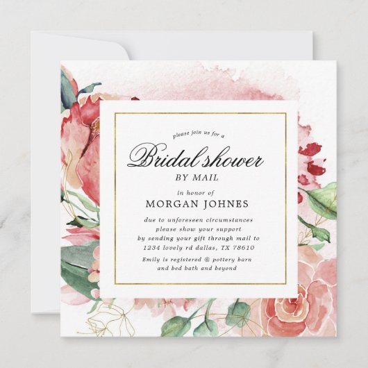 fleurs de minuit Invitation de Fête de Mariage par (Devant)