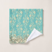 Fleurs de monographie sur Turquoise (Gant de toilette)