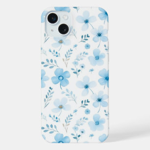 Fleurs de motif floral boho bleu pastel