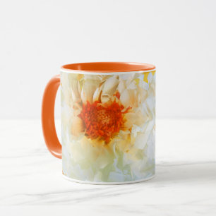 Fleurs de Mug Cubiste blanc orange