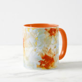 Fleurs de Mug Cubiste blanc orange (Devant droit)