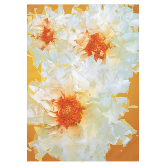 Fleurs de nappes Cubiste blanc orange (Devant)