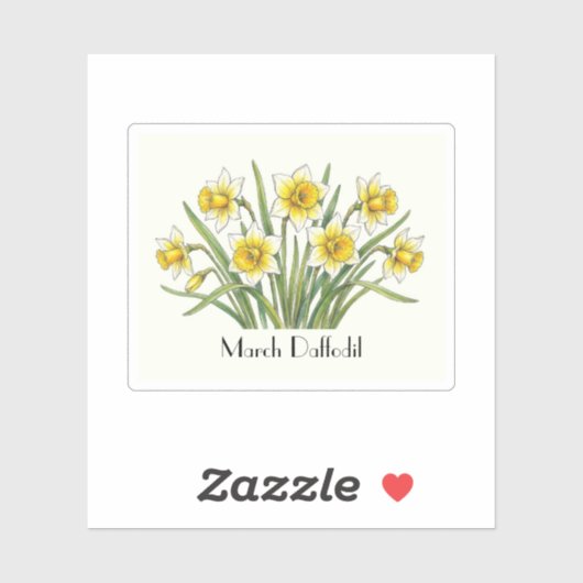 Fleurs de narcisse de mars Autocollant (Feuille)